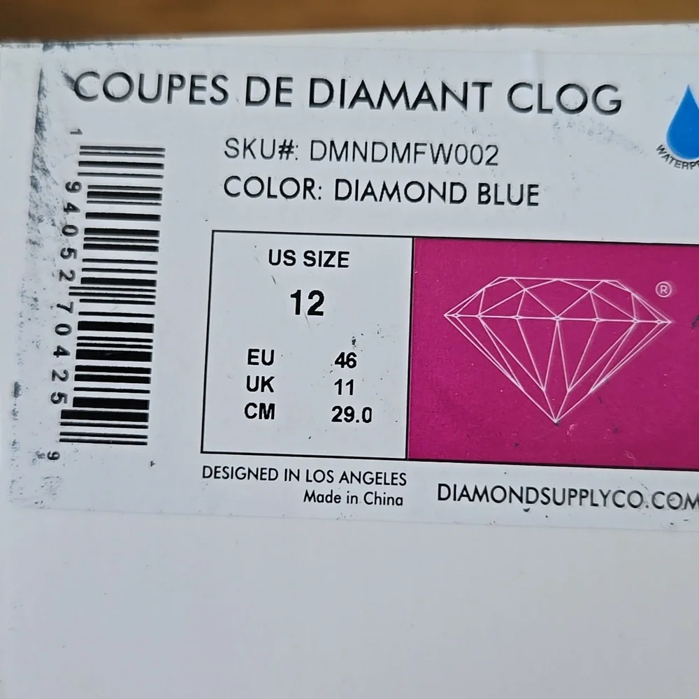 Diamond Supply Co. Coupes De Diamant Clog Size Men 12 Diamond Blue #DM… - Picture 8 of 8